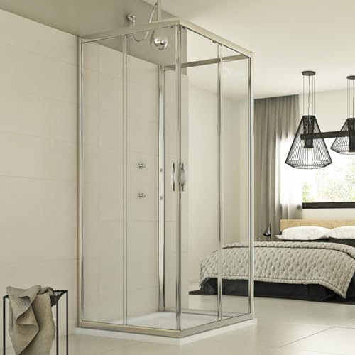 Idralite Evolution Trio 3-seitige Duschkabine 75x75x75 cm H198 ESG-Klarglas