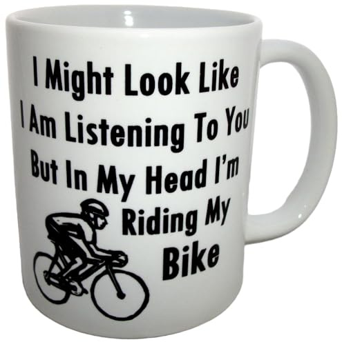 in My Head Im Riding My Bike Novelty Cycling Coffee Tea Mug