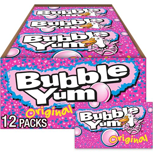 BUBBLE YUM Bubble Gum (Original, 10-Piece Packages, Pack of 24)