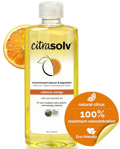 Citra Solv Natural Cleaner and Degreaser Concentrate Valencia Orange, 8 Fluid Ounce | Concentrated formula | Multi-purpose cleaner & degreaser | Cuts grease, oil & sticky residue
