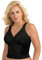 Exquisite Form Women's Fully Front Close Longline Lace Posture Bra, Black, 42DD
