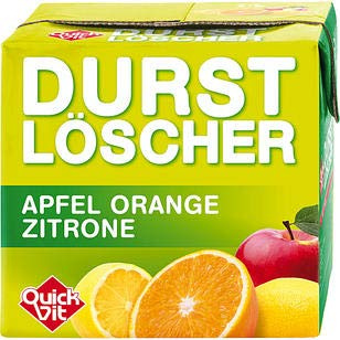 24 Packungen a 500ml Durstlöscher Quickfit Apfel Orange Zitrone mit Strohhalm