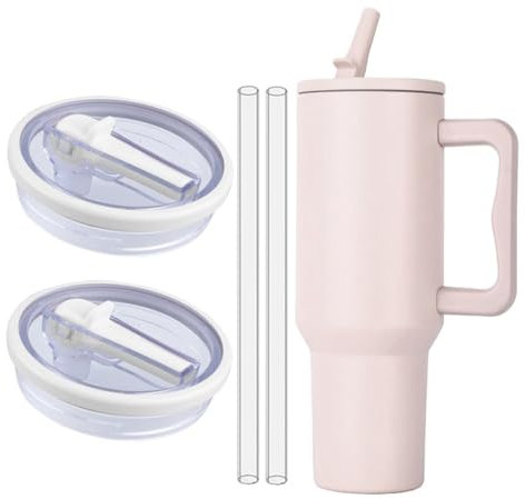 Ersatzdeckel Auslaufsicherer Deckel Für Stanley Cup, Für Stanley Cup Ersatzdeckel Deckel Zubehör, Wiederverwendbarer Auslaufsichere Becher Strohhalm Deckel Staubdichte Tumbler (Weiß 2PCS)