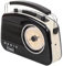 Steepletone Brighton Mk2 Shabby Chic Nostalgic Retro Radio (1950's Style), Mains Electric/Battery Powered. Rotary Radio FM & AM (MW + LW). Mobile Smart Phone Music Playback (Mains Lead Inc) Black