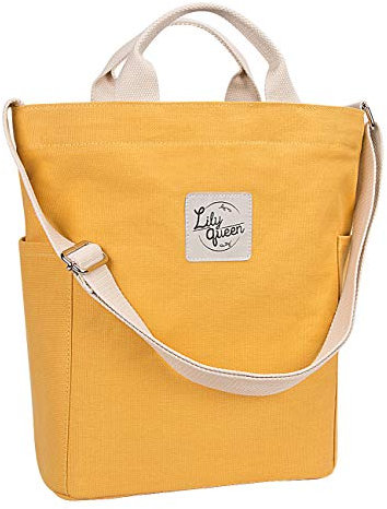 lily queen Damen lily königin leinwand-taschen-handtaschen-beiläufige schulter-arbeitstasche umhängetasche Medium Gelb