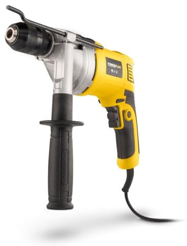 Powerplus Perceuse à Percussion Électrique POWX0270-2 en 1 : Perçage et Perçage à Percussion, Perceuse Filaire de 850 W et 26 Nm, Vissage à Gauche et à Droite