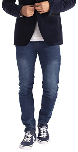 New Mens Stretch Skinny Slim Fit Flex Jeans Pant Stretchable Denim 98% Cotton & 2% Stretch Trouser 28-40 Waist (Waist 34 x Length 32 (34R), Dark Wash)
