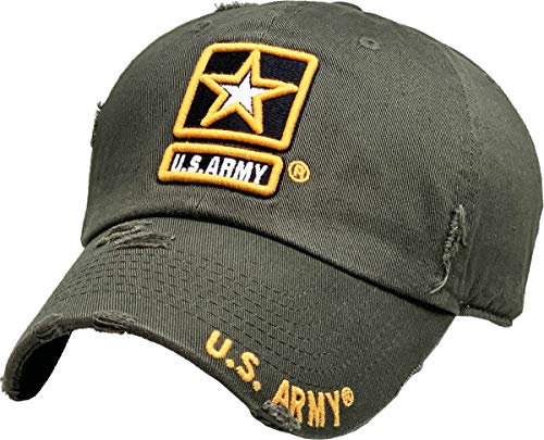 KBETHOS KBARMY-003 OLV US Army Offiziell lizenzierte Baseballmütze Military Vintage Adjustable Hat