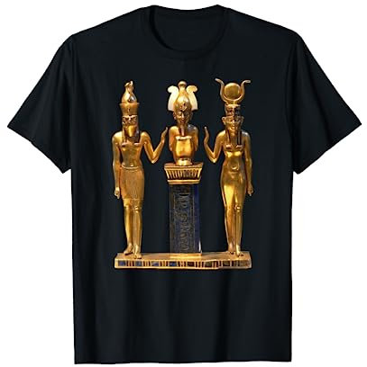 Ägyptische Dreifaltigkeit Horus Osiris und Isis Statue T-Shirt