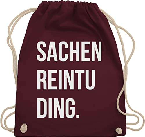 Shirtracer Turnbeutel Rucksack - Festival Zubehör - Sachenreintuding I Sachen Reintu Ding I - Unisize - Bordeauxrot - hipster bag festival-bag geschenk weihnachten tu beutel