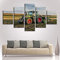 Gwgdjk Traktor Ackerland Wand Kunst Leinwand Kunst Wohnkultur Für Wohnzimmer Moderne Bilder Bilder 5 Panel Große Poster Hd Gedruckte Gemälde Gerahmt Fertig Zum Aufhängen -40X60/80100Cm,Without Frame