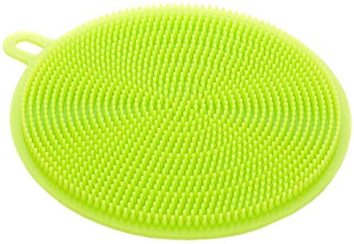 EliteKoopers Green Silicone Dish Washing Sponge Scrubber Cleaner Pad for Kitchen (1 Pcs)