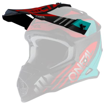 O'NEAL | Visière de remplacement pour casque de motocross | Motocross MX | Visière de remplacement pour le casque 2SRS Spyde 2.0 | Visière pour le casque 2SRS Spyde 2.0 | Adulte | Noir Turquoise Rouge