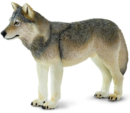 Safari Ltd. Grauer Wolf 9,5cm | Tierspielzeug | Ungiftig & BPA-frei | Für Kinder ab 3 Jahren geeignet