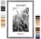 FRAMO Holz Bilderrahmen 48 x 64 cm nach Maß - Grau gewischt | Farbe/Größe wählbar | inkl. entspiegeltes Acrylglas | Rahmen für Puzzle | Foto | Poster