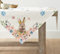 Artoid Mode Hase Blume Ostern Waschbare Tischwäsche, Saisonaler Frühling Küche Tisch Dekoration Drinnen Urlaub Party Dekor 85x85 cm