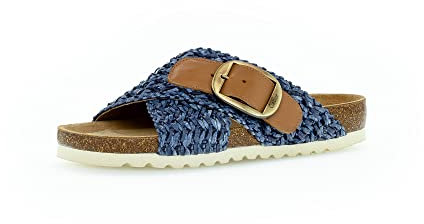 Gabor Damen Pantoletten, Frauen Sandaletten,Mules,Gartenschuhe,sommerclogs,Clogs,Women's,Woman,Lady,Ladies,Marine/Cognac,37 EU / 4 UK