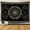 F-FUN SOUL Nordic Vikings Wandteppich, groß, 203,2 x 152,4 cm, weiches Flanell, Vegvsir-Symbol, Amulett, keltische Rune, skandinavische ästhetische Mythologie, Wandbehang für Schlafzimmer, Wohnzimmer,
