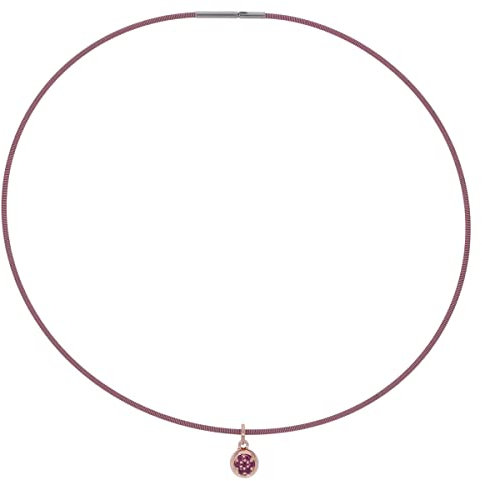 Xen Omegareif rosa 2 mm mit Anhänger Rhodolithe 45 cm