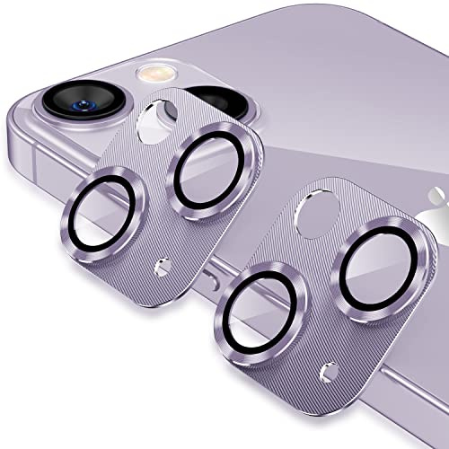 AFARER 2 Stück für iPhone 14/14 plus kameraschutz metall,9H Härte HD Kamera Schutzfolie,Linsenschutz ultradünnes,gehärtet Glas Abdeckung,Panzer Schutz Folie,Starke Haftung kratzfeste,Lila