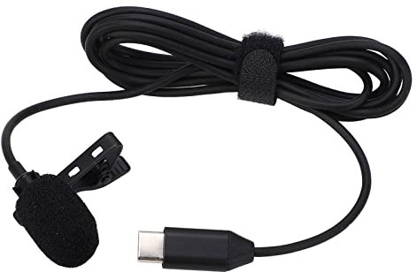 Microfono Lavalier USB C per Insta360 ONE RS, Clip a Condensatore Omnidirezionale di Tipo C Sul Risvolto Microfono per la Cancellazione del Rumore per la Registrazione Video, Cavo