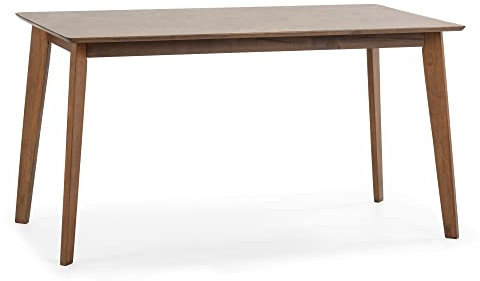 HOMN LIVING Mesa de comerdor Pomago 140x80 cm Color Nogal, Madera Maciza, 140 cm (Ancho) 80 cm (Profundo) 75 cm (Altura)