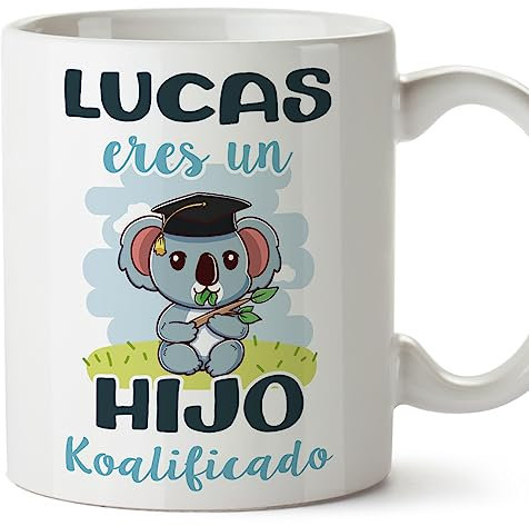 MUGFFINS Tazas Personalizadas para HIJO - En Español - Koalificados Personalizados - 11 oz / 330 ml - Regalo personalizable original y divertido