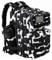 LHI Tactical Military Backpack for Men and Women 25L Army Assault Pack Bag Small Rucksack with Bottle Holder - Black White Cow