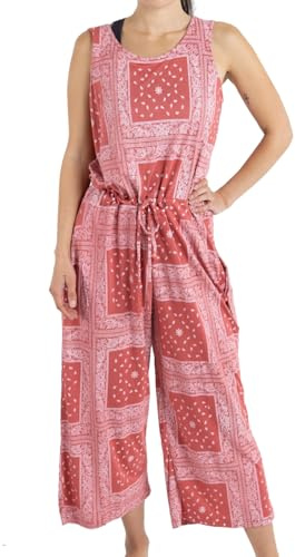 GURU SHOP Sportlicher Jumpsuit, Sommer Overall, Hosenkleid, Yoga Einteiler - Koralle, Damen, Size:M