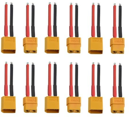 HUAZIZ 6 Paar XT60 Steckverbinder weiblich und männlich mit 14AWG 10 cm Silikondraht für RC Lipo Batteriekabel Drohne Auto Boot