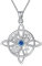 HUKKUN Hexen Kette Silber 925 Damen Hexenknoten Anhänger Halskette Geburtsstein Dezember Hexen Keltischer Schmuck Geschenke