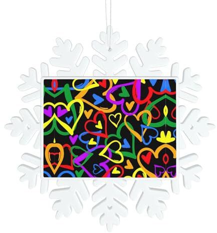 Gay Pride Regenbogen-Druck, Weihnachts-Schneeflocken-Dekoration, Heimdekoration, Geschenke, Weihnachtsbaum-Anhänger
