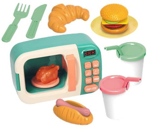 TOYANDONA 1 Jeu Micro-Ondes pour Enfants Jouets Miniforce Décorations De Salle De Bain Jouets Miniatures Plastique De Bébé Appareils Électroménagers Four Micro-
