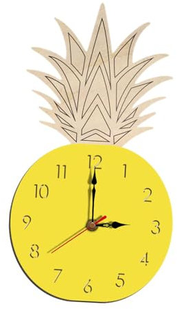 Baoblaze Ananas-Wanduhr, Cartoon-Stil, nordischer Stil, Moderne dekorative Uhr für Schlafzimmer, Wohnzimmer, Kinderzimmer, Heimdekoration, Gelb