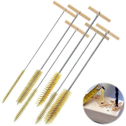 Messing Rohrbürste Set, Messingrohrreinigungsbürste, Reinigungsbürste aus Messing, 8-25 mm Messing Drahtbürste, Reinigungsbürsten mit langem Griff für Schlagbohrmaschinen,Effiziente Bohrlochreinigung