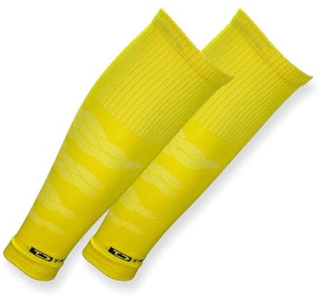Tapedesign - TUBES PRO 1 Paar Fußball Stutzen (ohne Socken) Gelb für Damen, Herren & Kinder - Fussball Sleeves für Schienbeinschoner - Fussball-Stutzen Knie lang - Fußball-Strümpfe (One-Size)