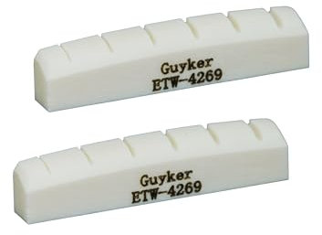 Guyker 42mm Guitar Bone Nut - Pre-Slotted Bone Nuts for 6 String LP Les Paul Style Electric Guitar Replacement Parts Accessories 42mm*6mm*9mm (2 Pieces)