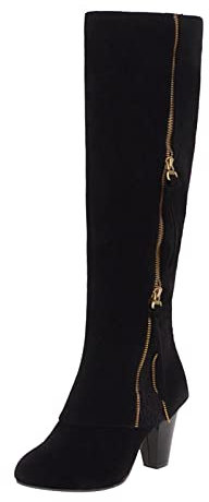 WKAYsIV Stivali Alti Sportivi Donna Stivali sopra Il Ginocchio Elasticizzati da Donna con Plateau Tacco a Blocco Stivali Alti Donna sopra Il Ginocchio Senza Tacco 38 37.99