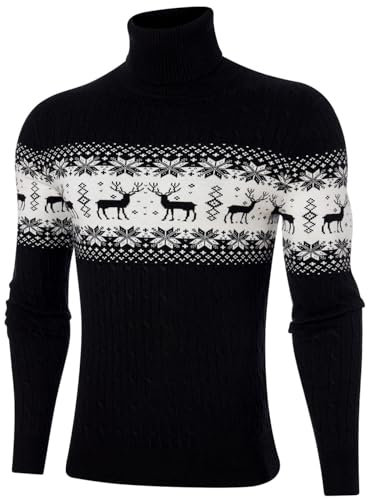 Belovecol Men's Turtleneck Jumper Christmas Slim Fit Roll Neck Tops Long Sleeve Lightweight Sweater Turtleneck T-Shirt Pullover