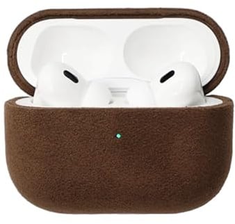 ALTRAALMA Alcantara Schutzhülle aus synthetischem Wildleder für AirPods Pro 2, Braun