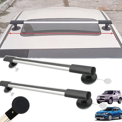 WhAeoy Barres transversales de Toit universelles - Fixation magnétique, diamètre de la Ventouse : 10 cm, Barre transversale réglable en Aluminium pour Bagages, Installation Non Destructive,A