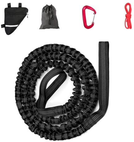 Bicycle Tow Rope, 3 Meters Elastic Bicycle Tow Strap, Elastic Recovery Tow Strap, with Triangle Bag, Suitable for Children's Bicycles, Mountain, E-Bikes, Load Capacity 500 lbs/225 kg
