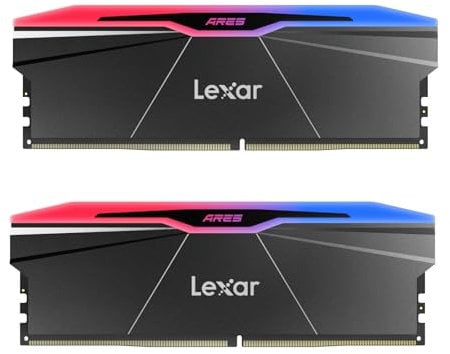 Lexar ARES Gen2 RGB DDR5 RAM 32 GB Kit (2x16GB) 8000 MHz, 288-Pin-UDIMM Desktop Speicher, PC Gaming Computerspeicher für Intel XMP 3.0/Empowered by SK Hynix/CL38-48-48-100/1.45V(LD5U16G80C38BR-RGD)