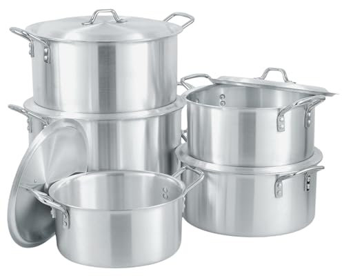 Cookware Set Suacepan Stockpot Large Deep Cooking Pan Stock Pots Casserole Saucepot Resturent Catering Pan (5 Pieces Set)