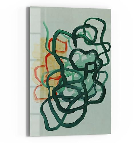 DEQOART Glas-Magnettafel | 40x60 cm cm groß | Motiv Grünes Gewirr | Memo-Board aus Glas | Magnetboard inkl. Magnete, Stift & Tuch für Küche & Büro | Tafel magnetisch & beschreibbar