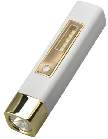 Qerwsdty Outdoor-Camping-Notfall, Kleine Tragbare Wiederaufladbare Taschenlampe, 18650 Lithium-COB-LED-Taschenlampe, Einfache Installation, Einfach zu Bedienen, Gold