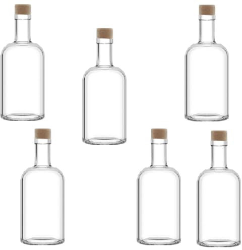 COSE DA CASA 6 Bottiglie in vetro 500ml con tappo TONDA per liquori limoncello decorazioni decoupage bomboniera bottigline olio sali minerali collezione