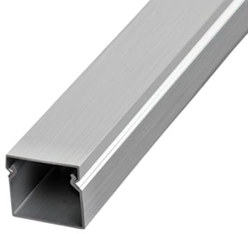 Cooalinar Goulotte CarréE,Goulotte Passe Cable Sol,Cache Fil Electrique,Cache-CâBle Auto-AdhéSif,Goulotte Electrique Exterieur,Goulotte Passe Cable en Alliage D'Aluminium,Protéger Les câbles