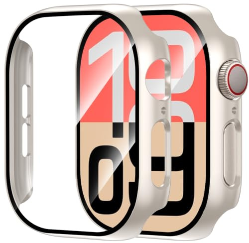 PWJCLT [2 Pack] Case Screen Protector Compatible with Apple Watch Series 9/8/7 41mm, Ultra-thin Full Coverage Protective Cover for iWatch 41 mm