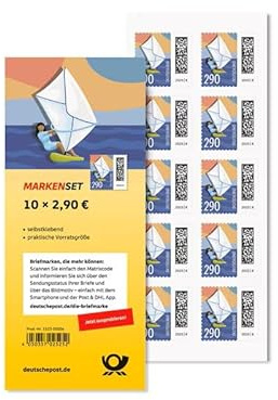 Deutsche Post Maxibrief Briefmarken 10x 2,90€ selbstklebend, für die Frankierung von Maxibriefen bis 1.000 g innerhalb Deutschlands, 10er-Set Briefmarke zu 2,90 Euro
